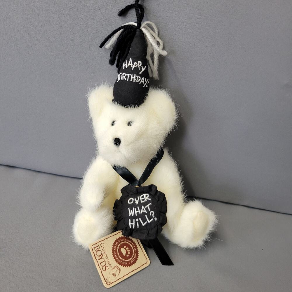 Boyds Bear Collection Plush‎ White Happy Birthday Ono Nada Nutterone #903014 Toy